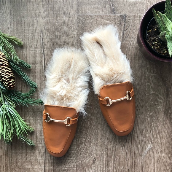 Nature Breeze Shoes - Last one! 🔥 Caramel Fur Mules 🍂